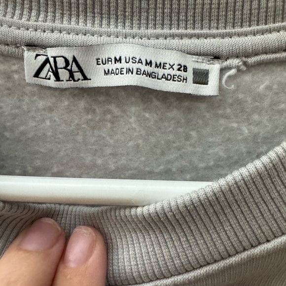 Zara Womens M Grey 80s remake Sleeveless Cropped Sweatshirt - Picture 4 of 4